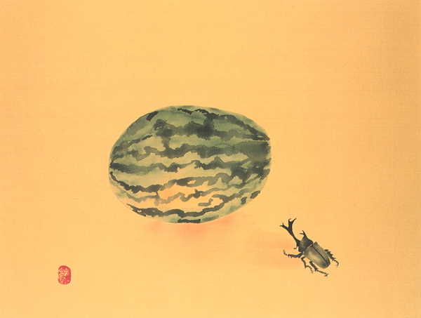 Watermelon and helmet insect