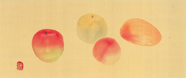 Apple, pear, peach, mango